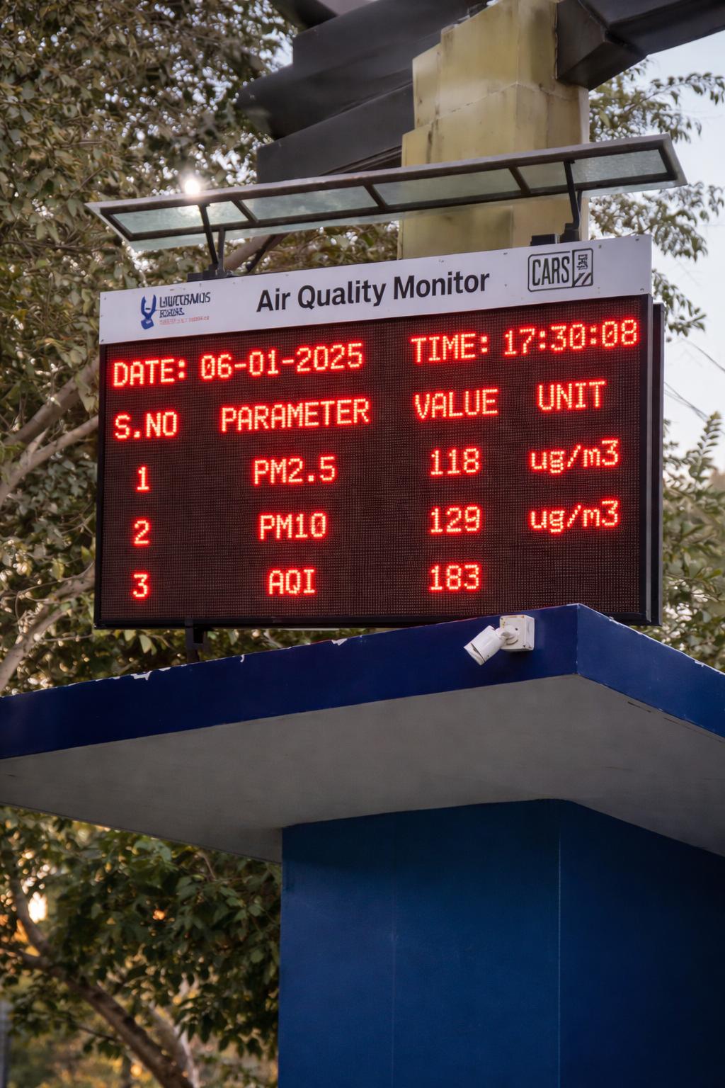 Pollution Parameter Display Board
